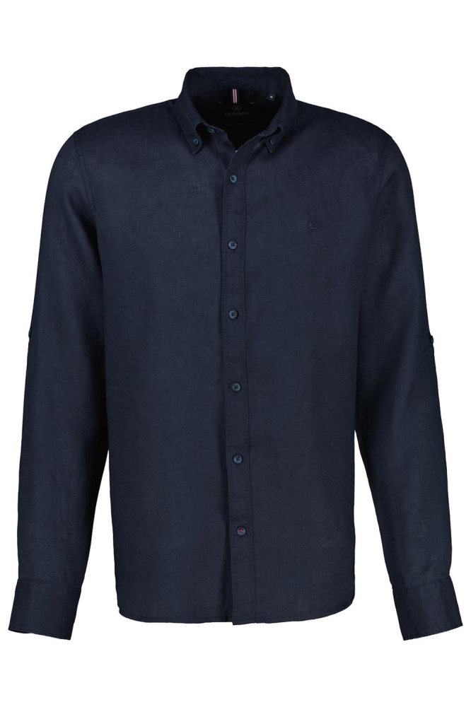 OVERHEMD VAN LINNEN EN KATOEN MIX 2541111 485 CLASSIC NAVY